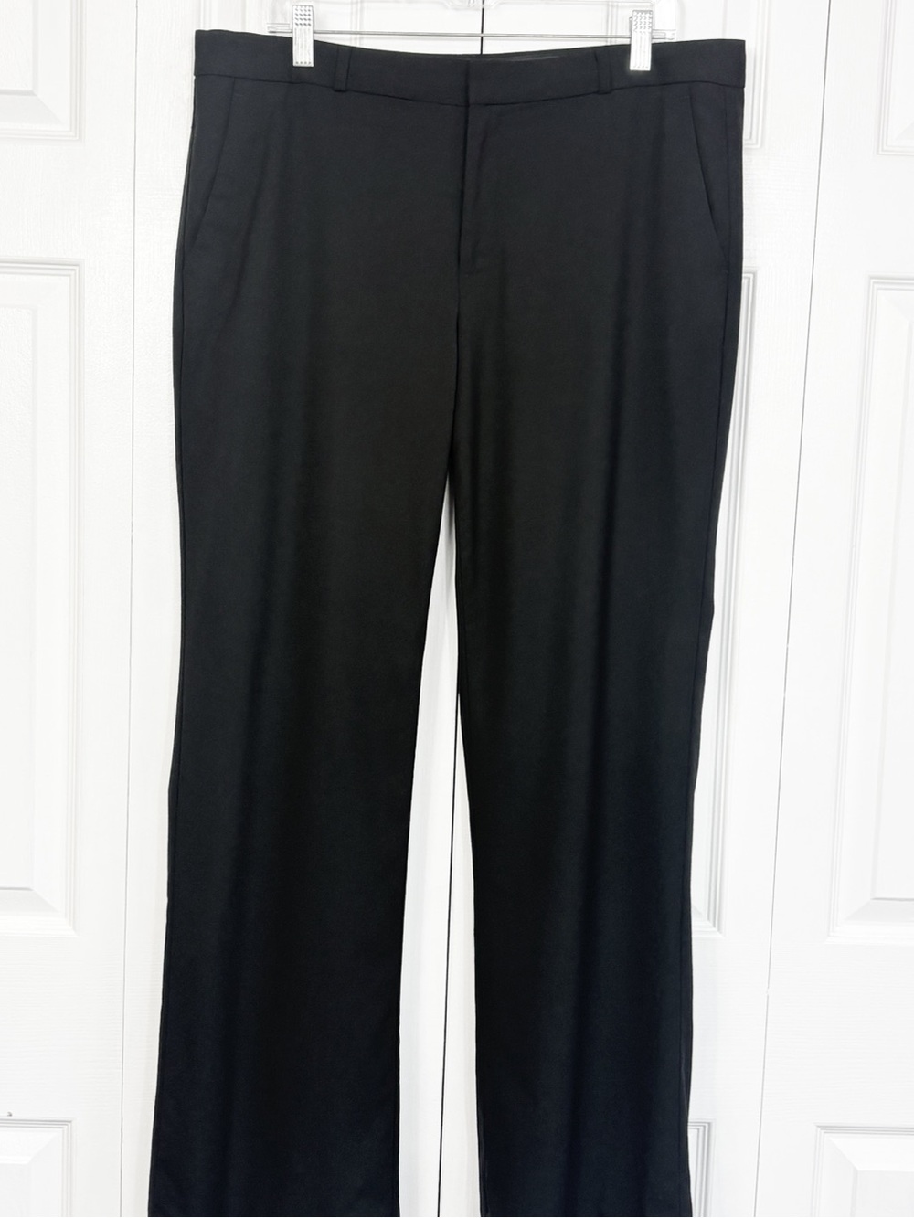 Banana Republic Classic Black Wool Logan Straight Leg Trouser Dress Pants 14